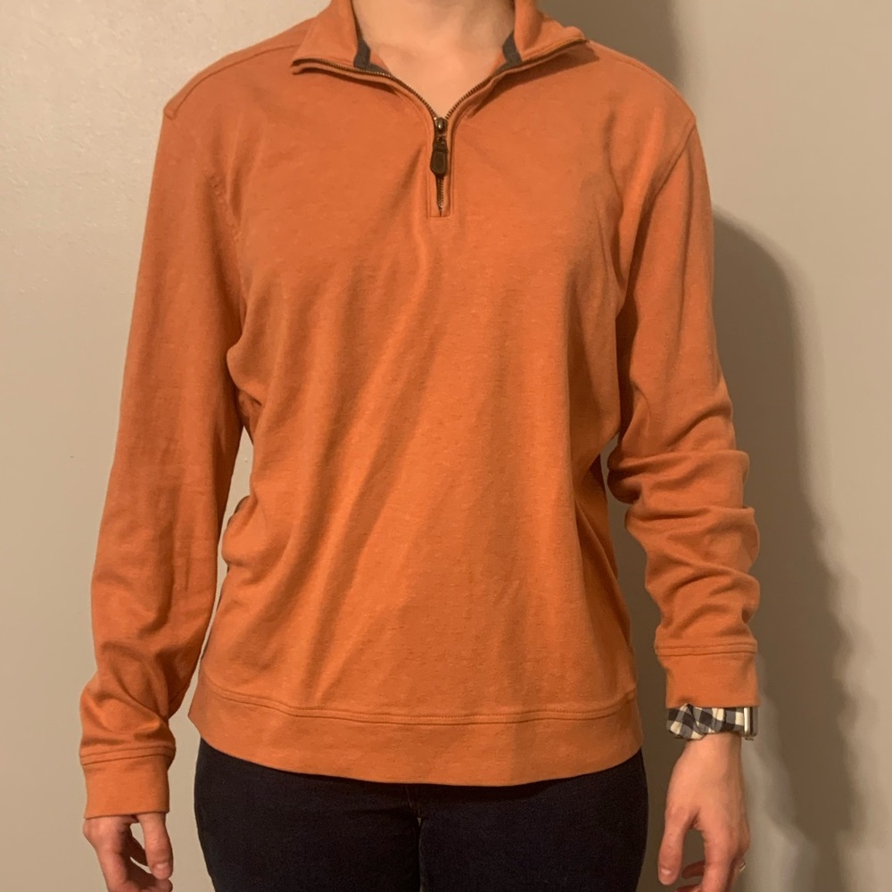 Johnston & Murphy orange quarter zip pullover